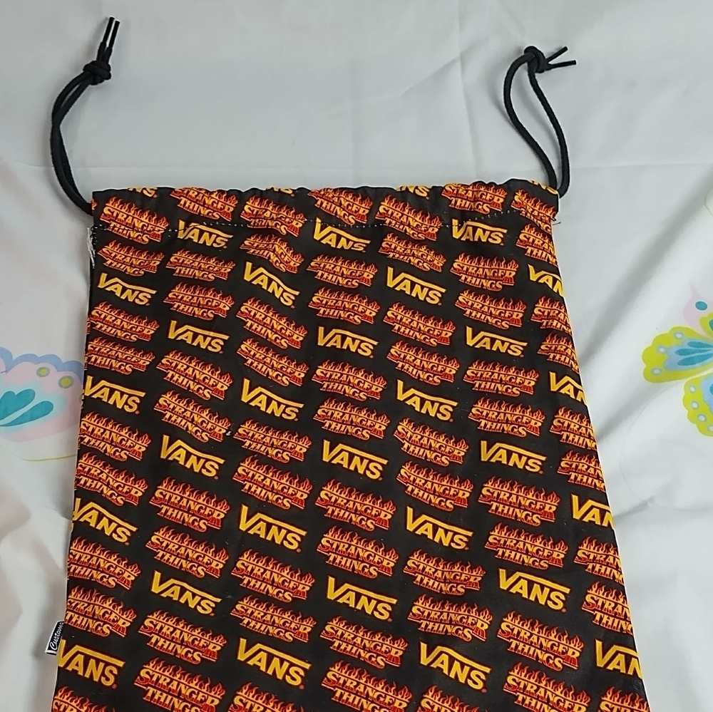 VANS X Stranger Things Bag Cinched Drawstring Canvas Shoe Pouch Skateboarding - Picture 3 of 16